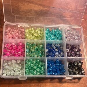 Colorful Glass Bead Set in Organizer Box